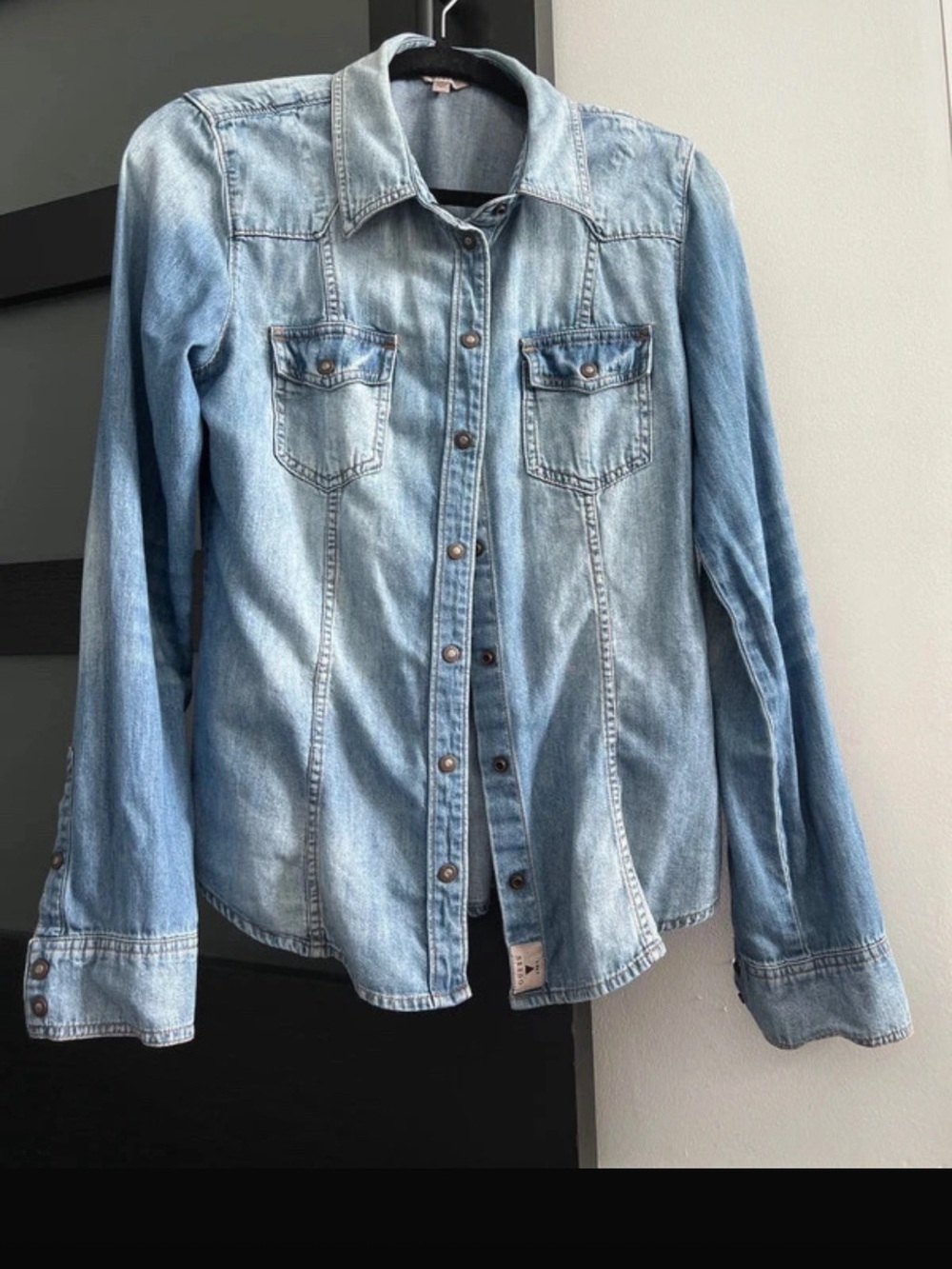 Light Blue GUESS Denim Classic Button down